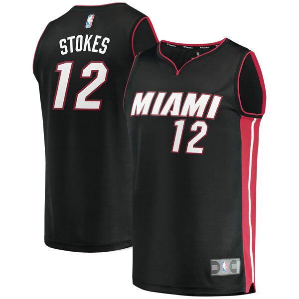 Maillot nba Miami Heat Icon Edition Homme Jarnell Stokes 12 Noir
